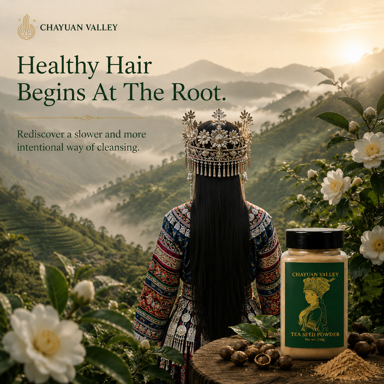Camellia Scalp Cleansing Ritual – Herbal No-Shampoo Cleanser | Chayuan Valley