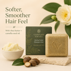 Plant-based solid shampoo bar for low-waste scalp care routine