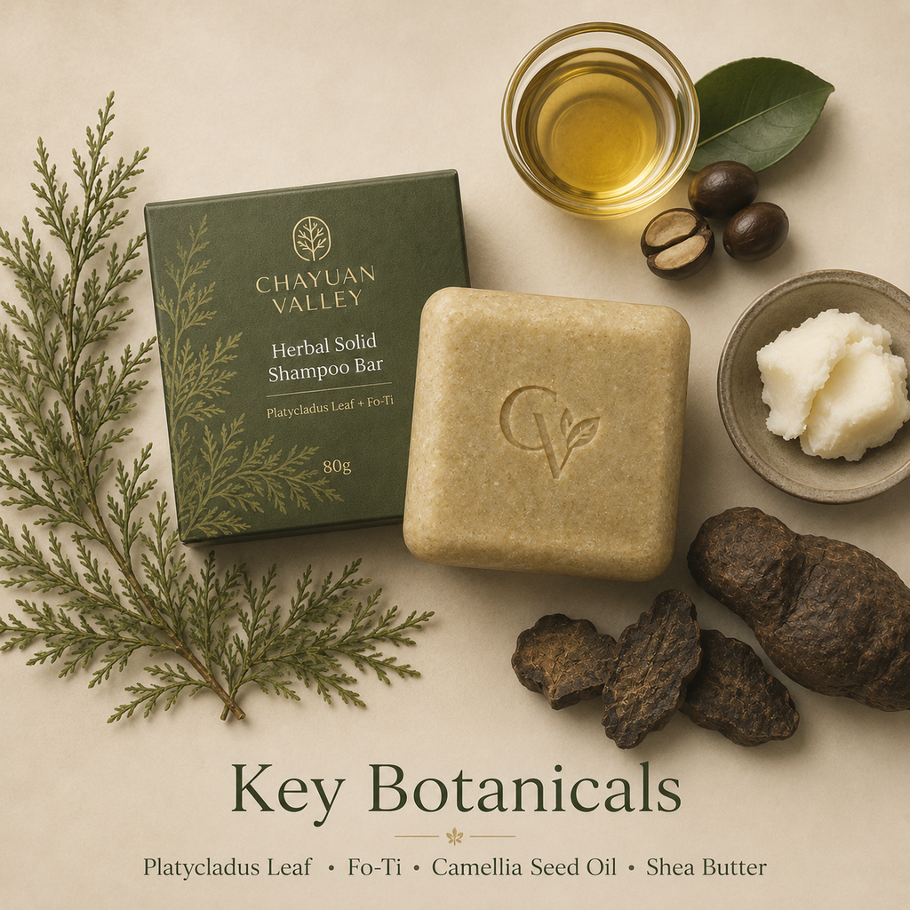 Botanical shampoo bar for simple scalp cleansing ritual